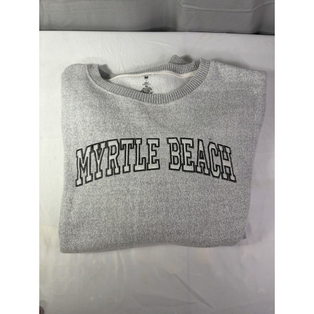 Coastal Swell Myrtle Beach SC Size XL Crewneck Fleece Sweatshirt White Very Nice - Picture 6 of 7